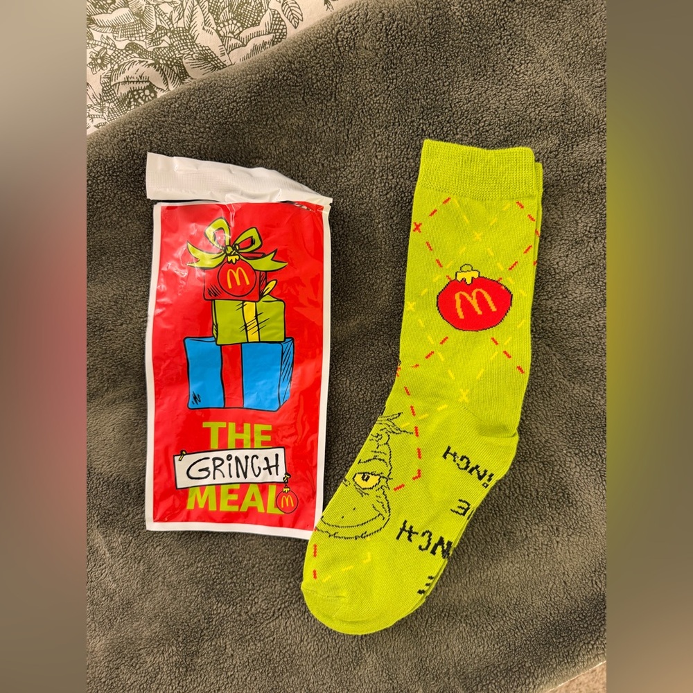 McDonald's Festive Green Grinch Socks